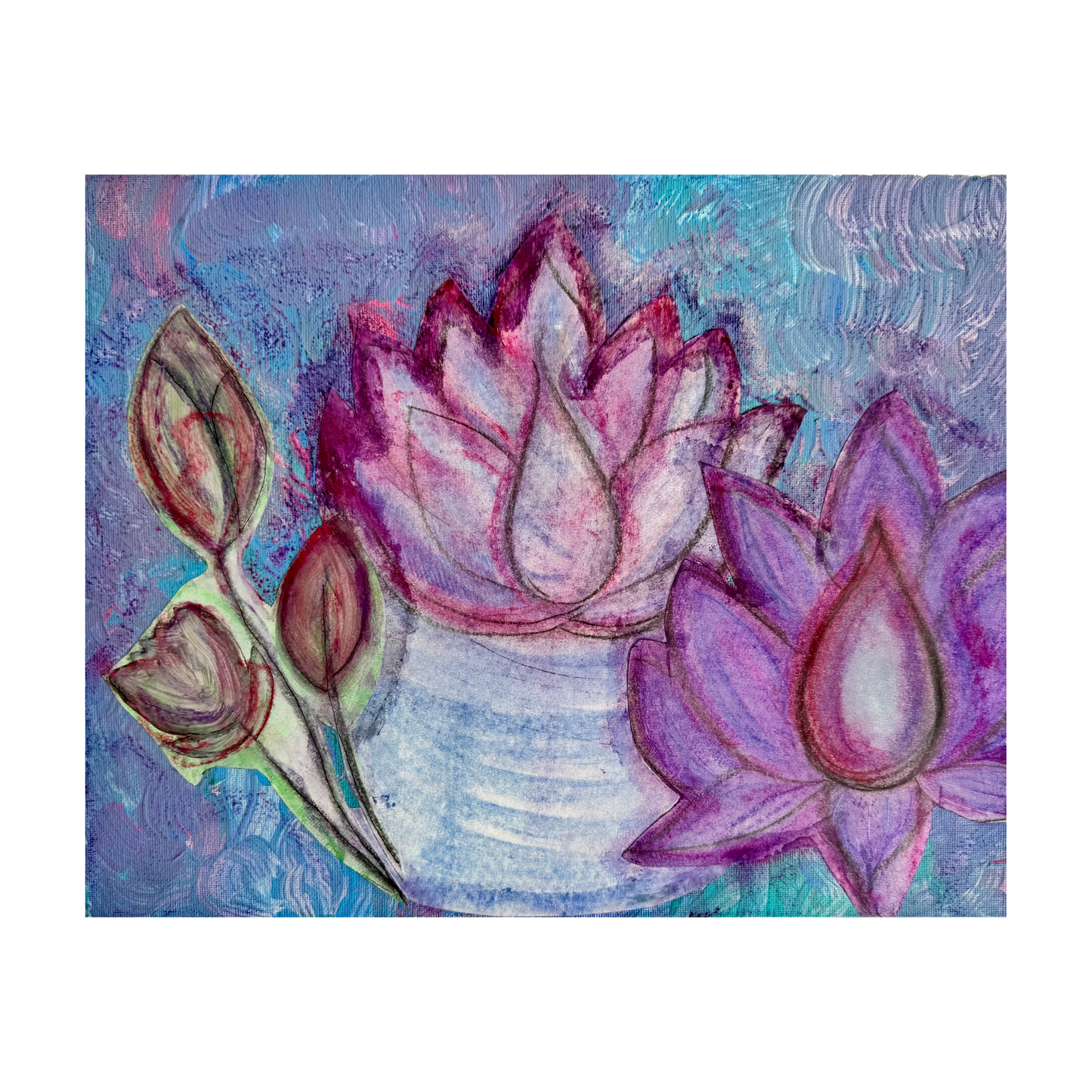 "3 Water Lillies" Kate Tanenbaum