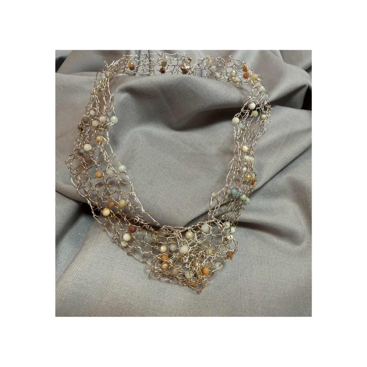 Amazonite Knot Necklace by Larissa Gonzalez